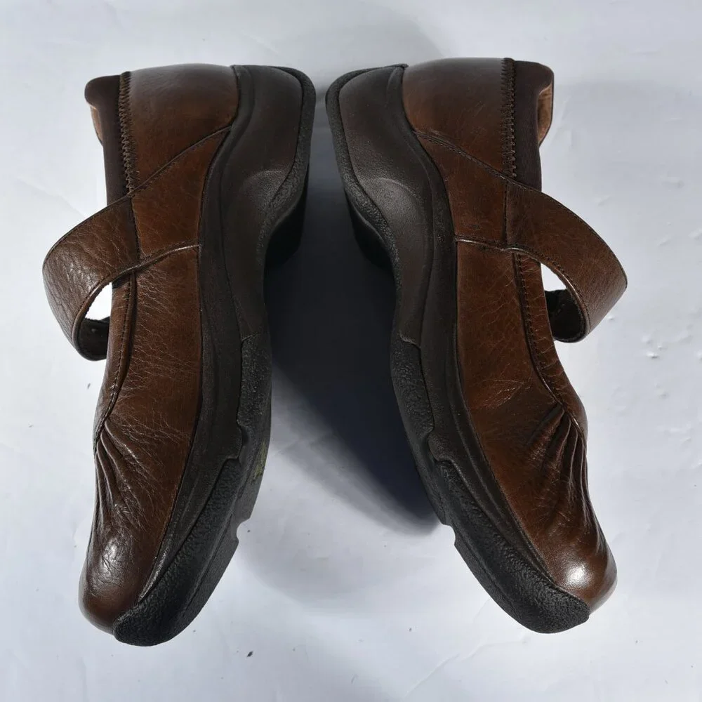 Dansko Kitty Brown Mary Jane Clogs size 38 excellent - Picture 3 of 5